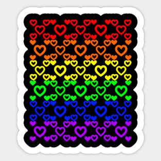 Rainbow Gay Pride Hearts Sticker